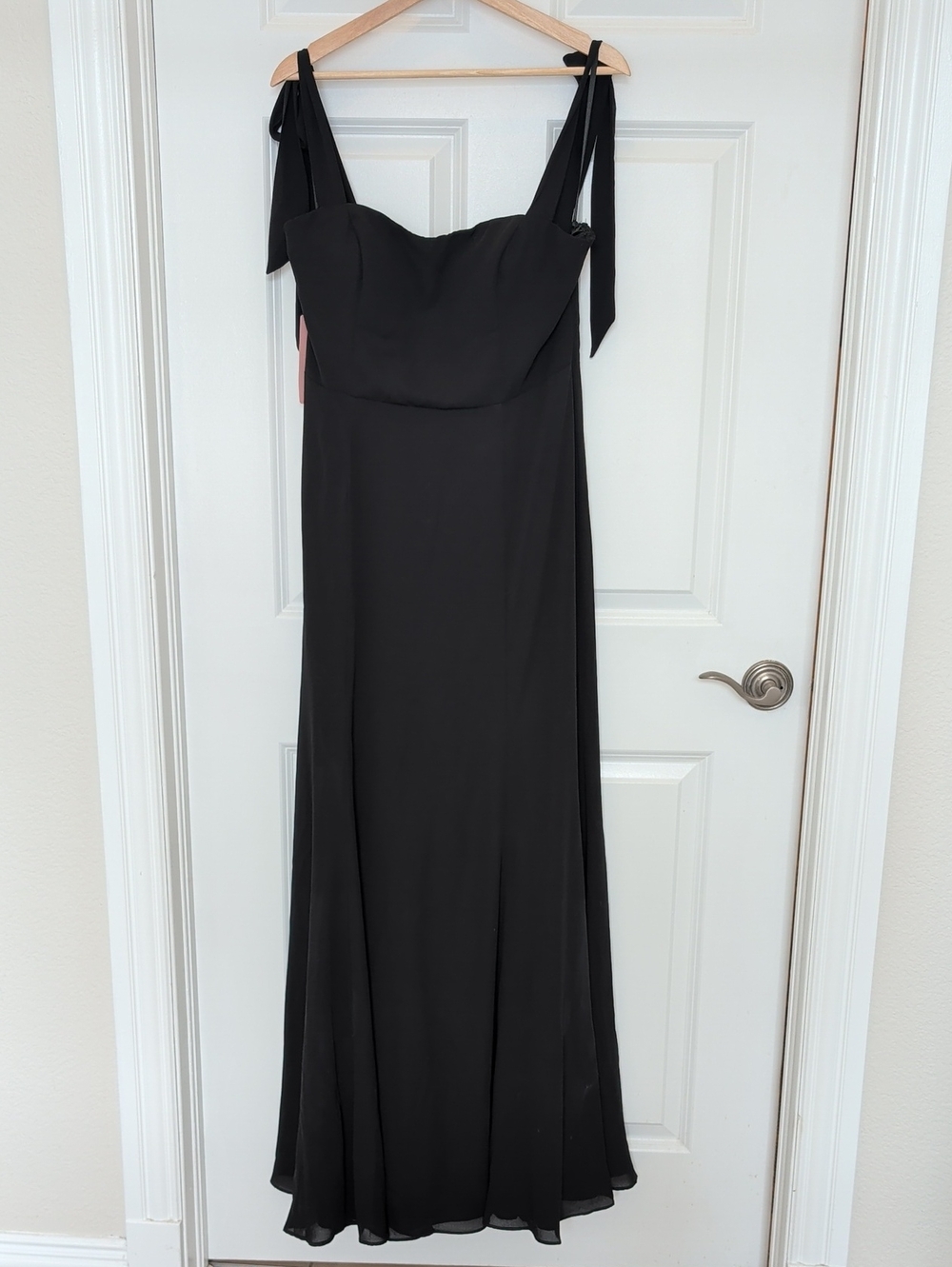 BHLDN Black Maxi Dress with Tie Straps